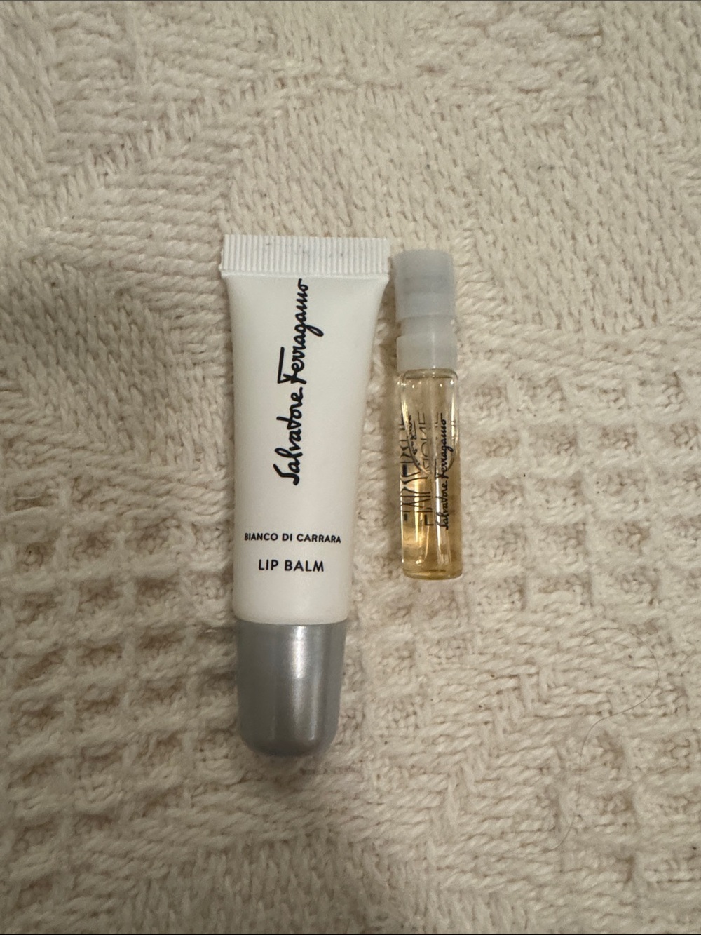 Salvatore Ferragamo Bianco di Carrara Lip Balm and emozione dolcefine